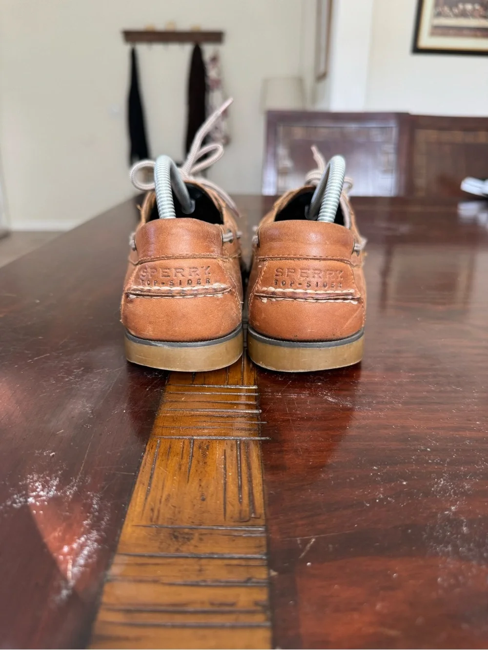 Sperry Top-Sider Men’s 8.5 M Leather Boat Shoe Moc Toe Brown Amber Classic 2 Eye